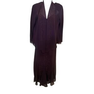 Vintage Drapers & Damous 2-Piece Jacket & Formal Purple Dress/Jacket  8